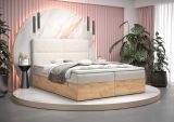 Edles Einzelbett mit Stauraum Pilio 31, Farbe: Beige / Eiche Golden Craft - Liegefläche: 140 x 200 cm (B x L)