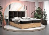 Modernes Doppelbett mit Stauraum Pilio 57, Farbe: Schwarz / Eiche Golden Craft - Liegefläche: 180 x 200 cm (B x L)