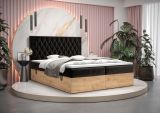 Einzelbett im eleganten Design Pilio 62, Farbe: Schwarz / Eiche Golden Craft - Liegefläche: 140 x 200 cm (B x L), mit Stauraum