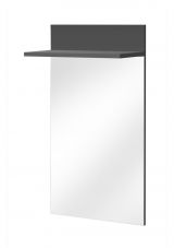 Wandregal mit Spiegel Ringerike 12, Farbe: Anthrazit - Abmessungen: 107 x 60 x 28 cm (H x B x T)