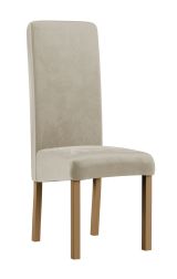 Moderner Stuhl Born 08, Buchenholz Vollholz massiv, Farbe: Eiche / Beige Polsterung - Abmessungen: 99 x 46 x 59 cm (H x B x T)