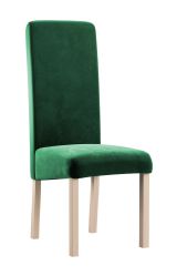 Stuhl Born 16, Buchenholz Vollholz massiv, Farbe: Natürliche Eiche / Grüne Polsterung - Abmessungen: 99 x 46 x 59 cm (H x B x T)
