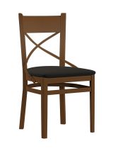Klassischer Stuhl Balmhorn 06, Buchenholz Vollholz massiv, Farbe: Eiche / Dunkel Graue Polsterung - Abmessungen: 87 x 43 x 50 cm (H x B x T)