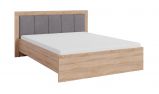 Doppelbett mit Stauraum Hannut 16, Farbe: Weiß / Eiche - Liegefläche: 160 x 200 cm (B x L)