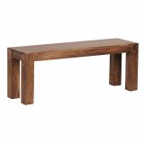 Stabile Sitzbank aus Sheesham Massivholz, Farbe: Sheesham - Abmessungen: 45 x 120 x 35 cm (H x B x T), für Küche und Esszimmer geeignet