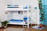 Kinderbett Etagenbett Thomas Buche Vollholz massiv weiß lackiert , inkl. Rollrost - 90 x 200 cm, teilbar