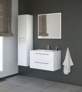 Badezimmermöbel - Set AB Rajkot, 3-teilig inkl. Waschtisch / Waschbecken, Farbe: Weiß glänzend