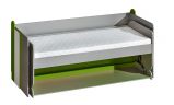 Kinderbett / Jugendbett mit Schreibtisch Funktion Klemens 14, Farbe: Grün / Weiß / Grau - Liegefläche: 80 x 195 cm (B x L)
