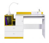 Jugendzimmer - Schreibtisch "Geel" 32, Weiß / Gelb - Abmessungen: 83 x 130 x 55 cm (H x B x T)
