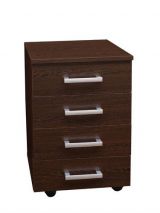 Rollcontainer Rosario 04, Farbe: Wenge - 64 x 40 x 41 cm (H x B x T)