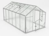 Gewächshaus - Glashaus Radicchio L10, Wände: 4 mm gehärtetes Glas, Dach: 6 mm HKP mehrwandig, Grundfläche: 9,50 m² - Abmessungen: 430 x 220 cm (L x B)