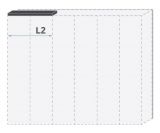 Oberer Rahmen für Drehtürenschrank / Kleiderschrank Faleasiu und Anbaumodule, Farbe: Weiß - Breite: 92 cm