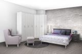 Schlafzimmer Komplett - Set M Muros, 6-teilig, Farbe: Eiche Weiß / Anthrazit