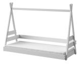 Kinderbett / Zeltbett Maska 01, massiv, Farbe: Weiß - Liegefläche: 80 x 190 cm (B x L)