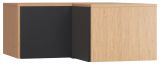 Aufsatz für Eckkleiderschrank Leoncho 14, Farbe: Eiche / Schwarz - Abmessungen: 45 x 102 x 104 cm (H x B x T)