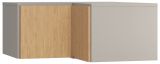 Aufsatz für Eckkleiderschrank Nanez 36, Farbe: Grau / Eiche - Abmessungen: 45 x 102 x 104 cm (H x B x T)