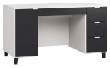 Schreibtisch Vacas 02, Farbe: Weiß / Schwarz - Abmessungen: 78 x 140 x 67 cm (H x B x T)