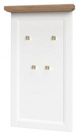 Garderobe Lotofaga 01, Farbe: Weiß / Walnuss - 115 x 65 x 13 cm (H x B x T)