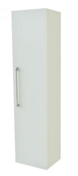 Badezimmer - Hochschrank Nadiad 31, Farbe: Weiß glänzend – 138 x 35 x 25 cm (H x B x T)
