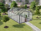 Gewächshaus - Glashaus Rucola XL15, Wände: 4 mm gehärtetes Glas, Dach: 6 mm HKP mehrwandig, Grundfläche: 14,5 m² - Abmessungen: 500 x 290 cm (L x B)