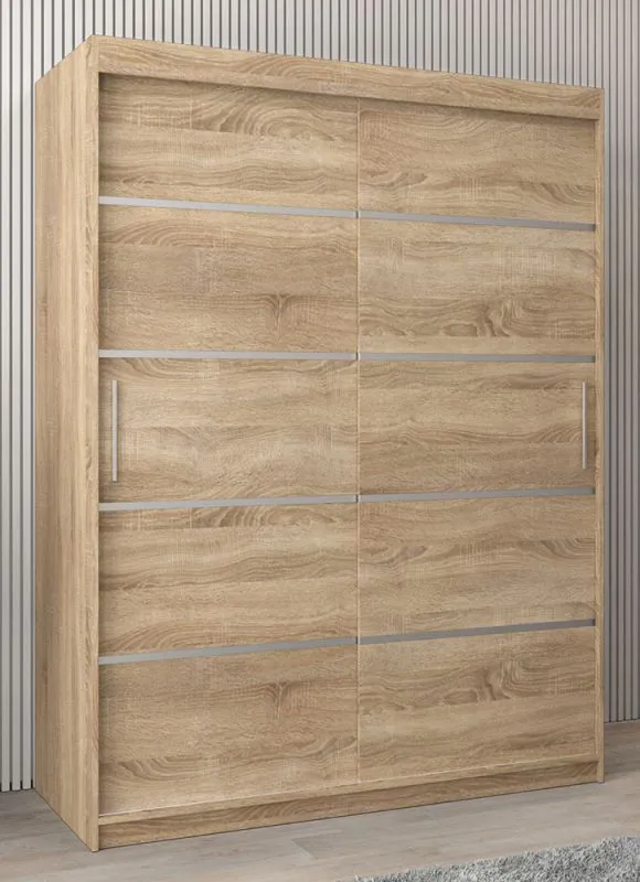 150 cm breiter Kleiderschrank mit 5 Fächern und 2 Türen | Farbe: Sonoma Eiche Abbildung