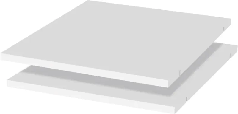 Fachboden für eintüriges Anbaumodul Manase, 2er Set, Farbe: Weiß - 48 x 52 cm (B x T)