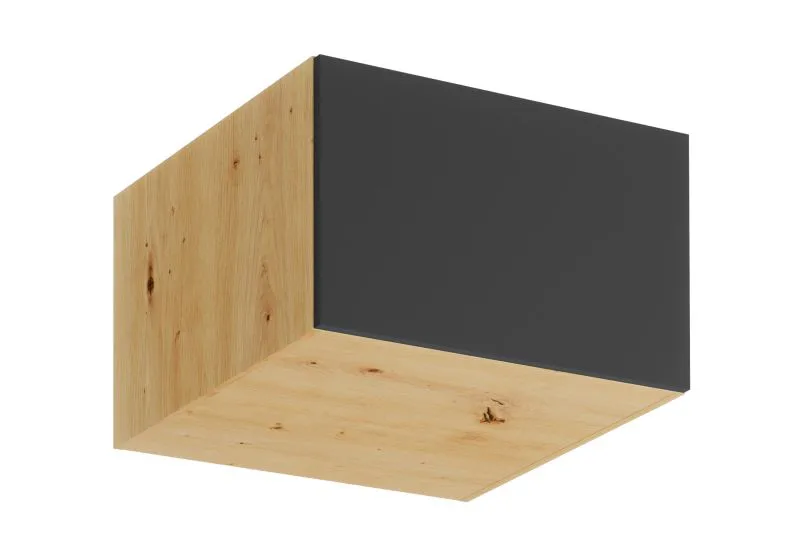 Hängeschrank | 1 Tür | 60 x 57,8 x 36 cm | Push-to-Open | grifflose Front | Matterhorn 29 | Artisan-Eiche / Grau | für Küchen