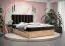 Modernes Doppelbett mit zwei Stauräumen Pilio 12, Farbe: Schwarz / Eiche Golden Craft - Liegefläche: 180 x 200 cm (B x L)