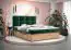 Doppelbett mit weichen Veloursstoff Pilio 53, Farbe: Grün / Eiche Golden Craft - Liegefläche: 160 x 200 cm (B x L)