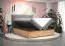 Doppelbett mit weichen Veloursstoff Pilio 37, Farbe: Schwarz / Eiche Golden Craft - Liegefläche: 160 x 200 cm (B x L)