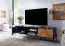TV-Unterschrank / Lowboard, Farbe: Eiche / Schwarz- Abmessungen: 45 x 163 x 40 cm (H x B x T)