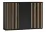 Kommode Cikarang 01, Farbe: Schwarz / Eiche - Abmessungen: 100 x 140 x 40 cm (H x B x T)