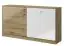 Schrankbett Sirte 16 horizontal, Farbe: Eiche / Weiß Hochglanz - Liegefläche: 90 x 200 cm (B x L)