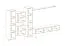 Wohnwand im modernen Design Balestrand 91, Farbe: Eiche Wotan / Weiß - Abmessungen: 180 x 330 x 40 cm (H x B x T), mit genügend Stauraum