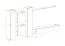 Stylische Wohnwand Balestrand 94, Farbe: Schwarz / Eiche Wotan - Abmessungen: 180 x 330 x 40 cm (H x B x T), mit vier Türen