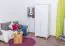 Massivholz Schlafzimmerschrank Kiefer, Farbe: Weiß 190x80x60 cm Abbildung
