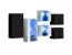 Schlichtes Set von Hängeschränke / Hängevitrinen Volleberg 102, Farbe: Schwarz / Weiß - Abmessungen: 80 x 150 x 25 cm (H x B x T), mit Push-to-open Funktion