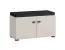 Sitzbank mit Stauraum | 2 Drehtüren | Farbe: Kaschmir | gepolstertes Sitzkissen | 2 Fächer | Maße: 77 x 35 x 40,5 cm | Beine & Griffe: Schwarz