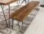 Handgefertigte Sitzbank aus Sheesham Massivholz, Farbe: Sheesham / Schwarz - Abmessungen: 45 x 120 x 40 cm (H x B x T), mit metallenen Haarnadelbeinen