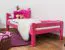 Kinderbett / Jugendbett "Easy Premium Line" K1/2n, Buche Vollholz massiv rosa lackiert - Liegefläche: 90 x 190 cm