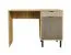Schreibtisch mit einer Schublade Luanco 01, Farbe: Eiche Gold Craft, geriffelte Front, Griffe & Beine: Metall, Maße: 76 x 110 x 50 cm, zwei Fächer