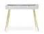 Schminktisch Makreb 22 in Weiß, 80 x 103 x 49 cm, Beine aus Metall in Gold, Soft Close System, Ankleidezimmer, Schlafzimmer, ABS, gefräßte Fronten