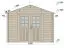Gartenhaus Wiesentraum 02, 34 mm Blockbohlenhaus, Naturbelassen, Grundfläche 12 m², mit 1 Doppeltür und 1 Einzelfenster, Satteldach