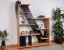 Regal "Lipik" 04, Farbe: Eiche / Schwarz, teilmassiv - Abmessungen: 150 x 120 x 36 cm (H x B x T)
