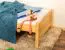 Kinderbett 80 x 200 cm | Massivholz: Kiefer | Natur Lackiert Abbildung