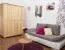 Holzschrank Kleiderschrank Schlafzimmerschrank, Farbe: Natur 190x133x60 cm Abbildung