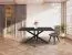 Esstisch Ourense 02, Farbe: Marmor schwarz / Schwarz - Abmessungen: 160 x 90 cm (B x T)