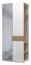 Anbaumodul für Drehtürenschrank / Kleiderschrank mit zwei Türen Faleasiu, Farbe: Weiß / Walnuss - Abmessungen: 224 x 90 x 56 cm (H x B x T)