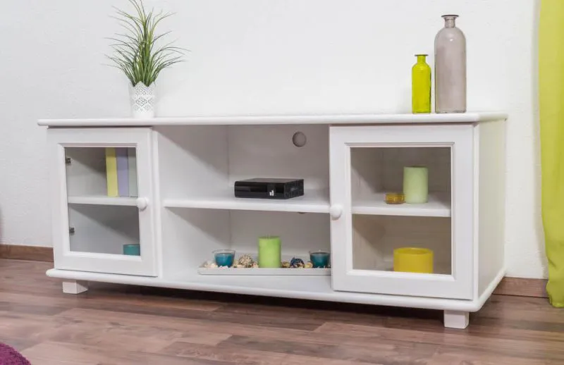 TV-Board Massivholz Farbe: Weiß 55x136x47 cm Abbildung