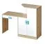 Kinderzimmer - Schreibtisch Fabian 11, Farbe: Eiche Hellbraun / Weiß / Blau - 120 x 150 x 50 cm (H x B x T)